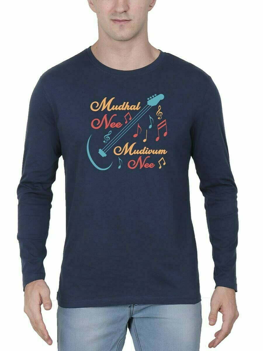 Mudhal Nee Mudivum Nee - Men's Navy Blue Full Sleeve Round Neck T-Shirt