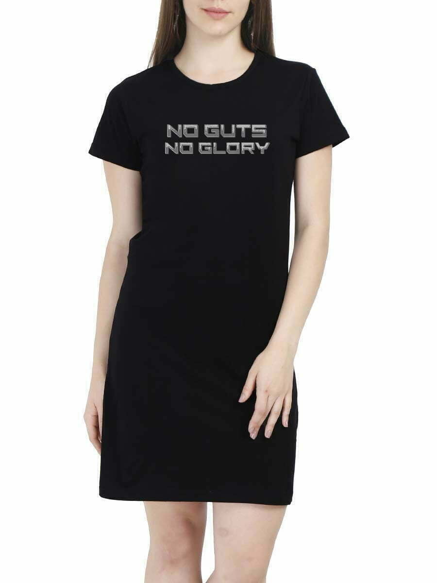 No Guts No Glory Metalic Black Ajith T-Shirt Dress