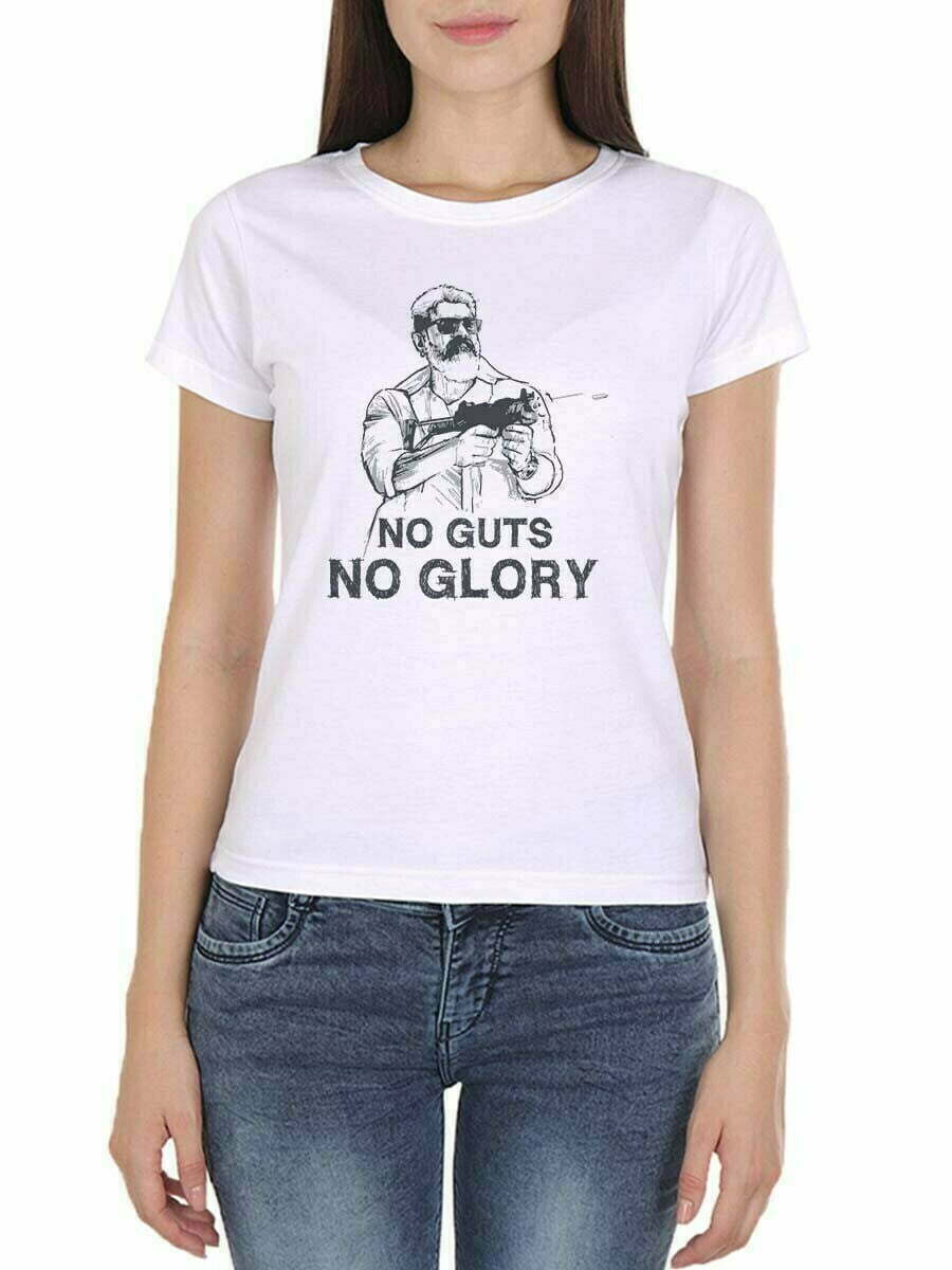 No Guts No Glory Still White Ajith T-Shirt