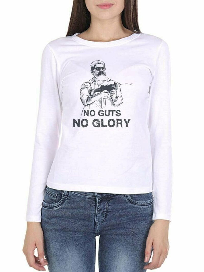 No Guts No Glory Still White Ajith T-Shirt