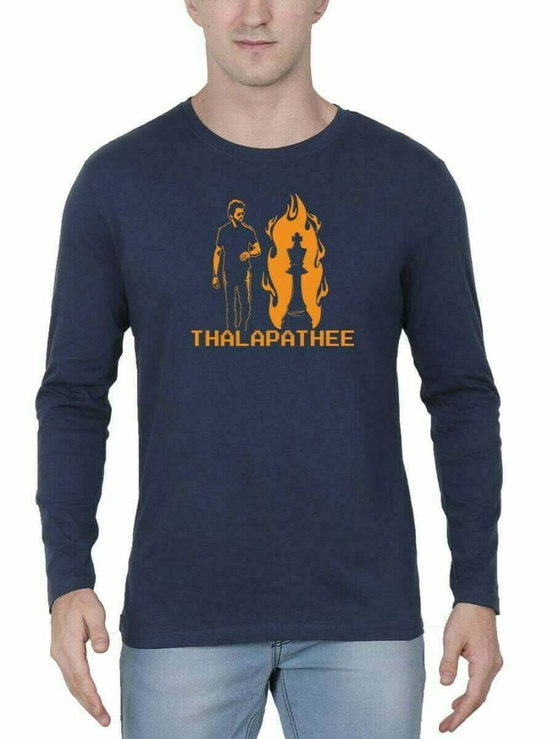 Thee Thalapathy Chess Piece Navy Blue Thalapathy Vijay T-Shirt