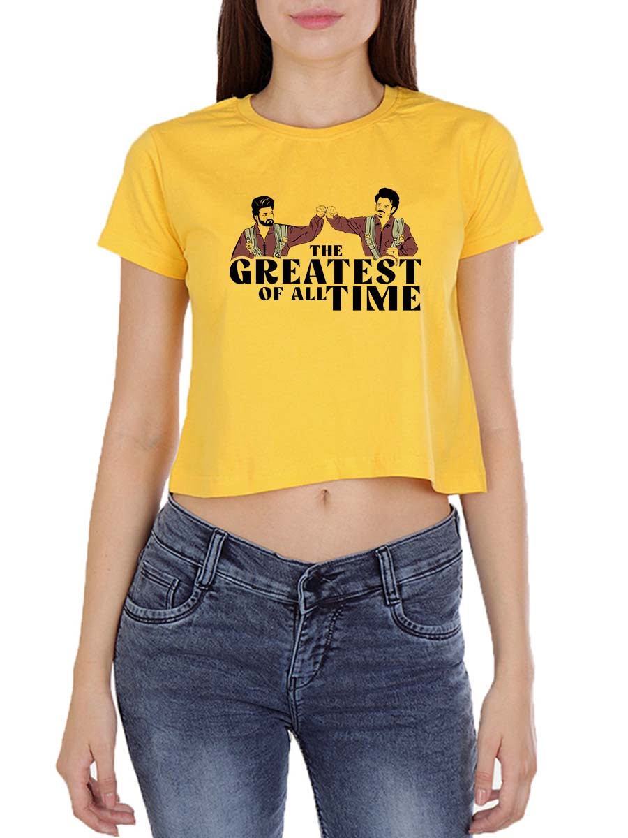 The Greatest Of All Time - The GOAT Women Yellow Thalapathy Vijay Croptop