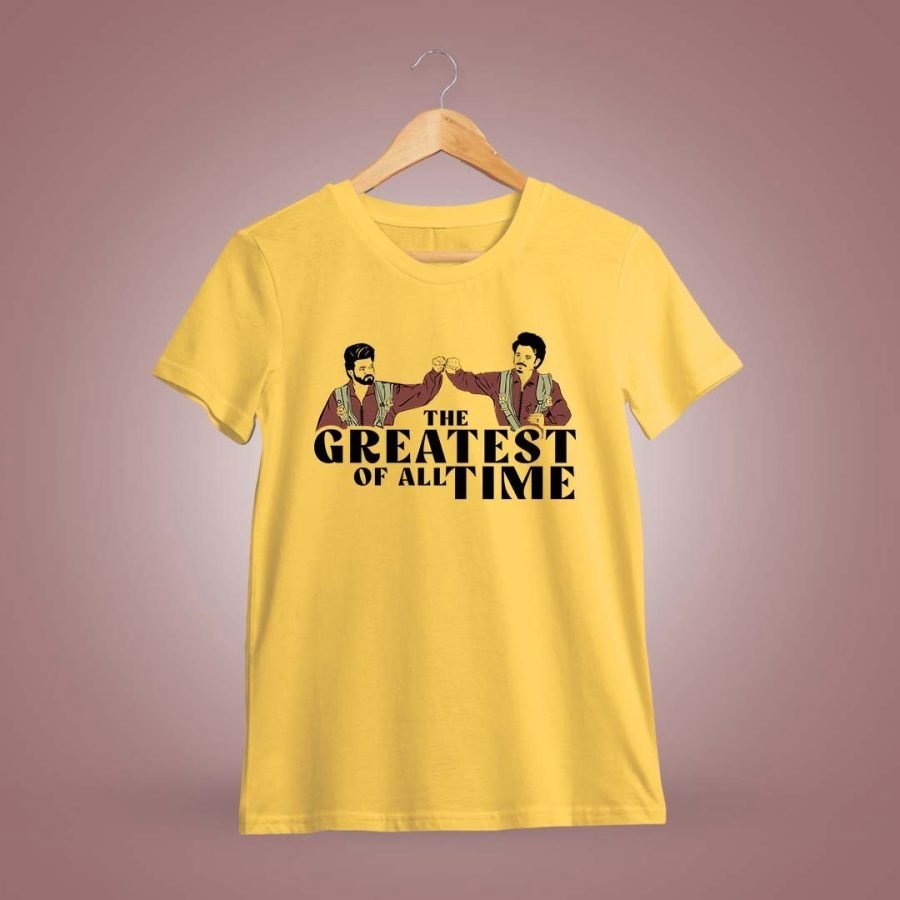 The Greatest Of All Time - The GOAT Men Half Sleeve Yellow Thalapathy Vijay T-Shirt