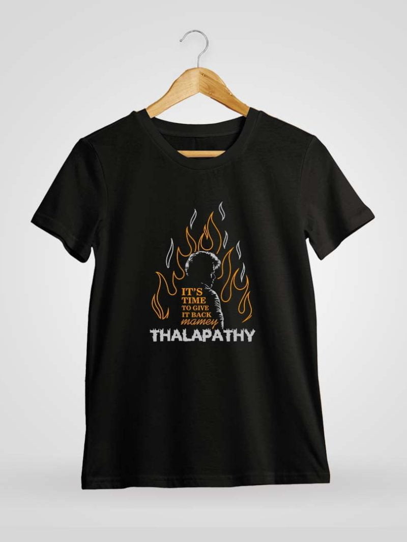 It's Time To Give It Back Mame Men Half Sleeve Black Thee Thalapathy Vijay T-Shirt
