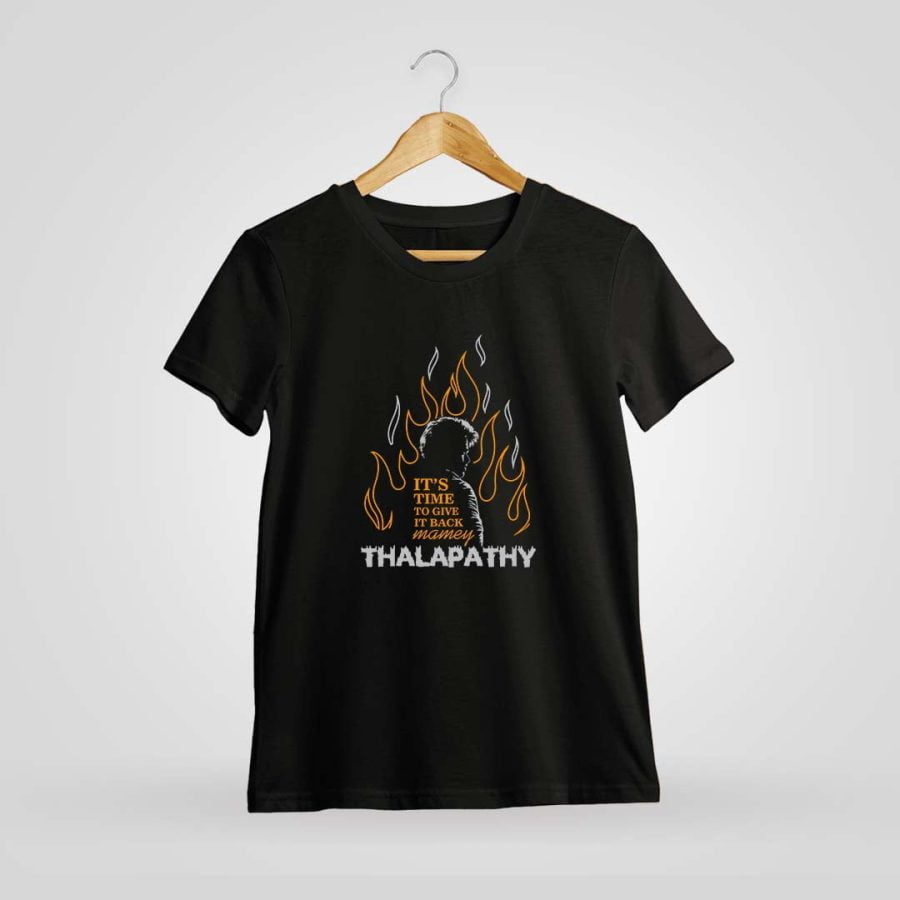 It's Time To Give It Back Mame Men Half Sleeve Black Thee Thalapathy Vijay T-Shirt