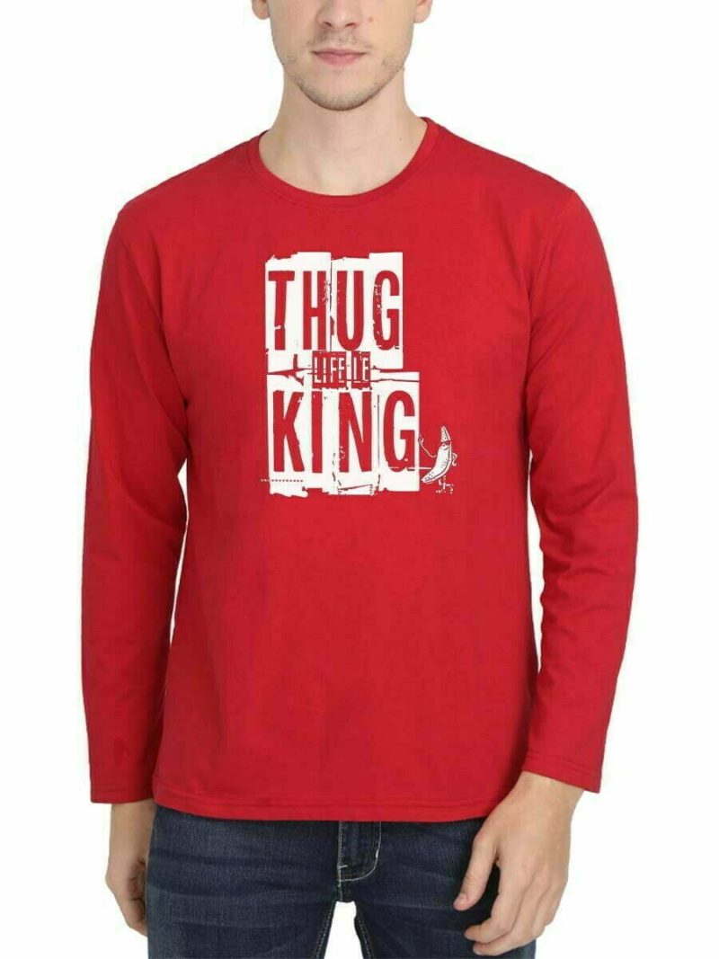Thug Life La King SK DON Men Full Sleeve Red Tamil Movie T Shirt