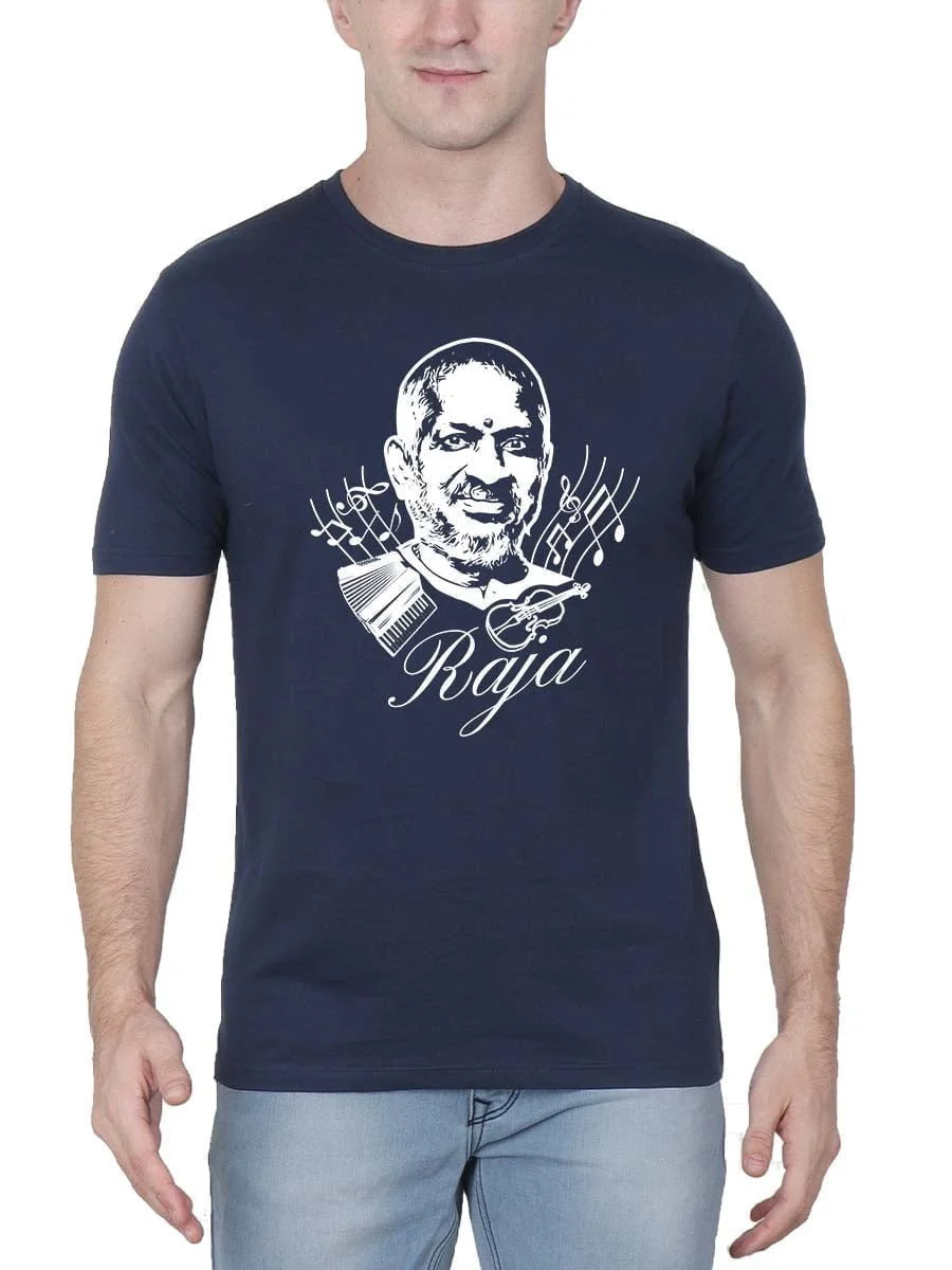 Ilaiyaraaja Isairaja - Navy Blue T-Shirt - Image 2