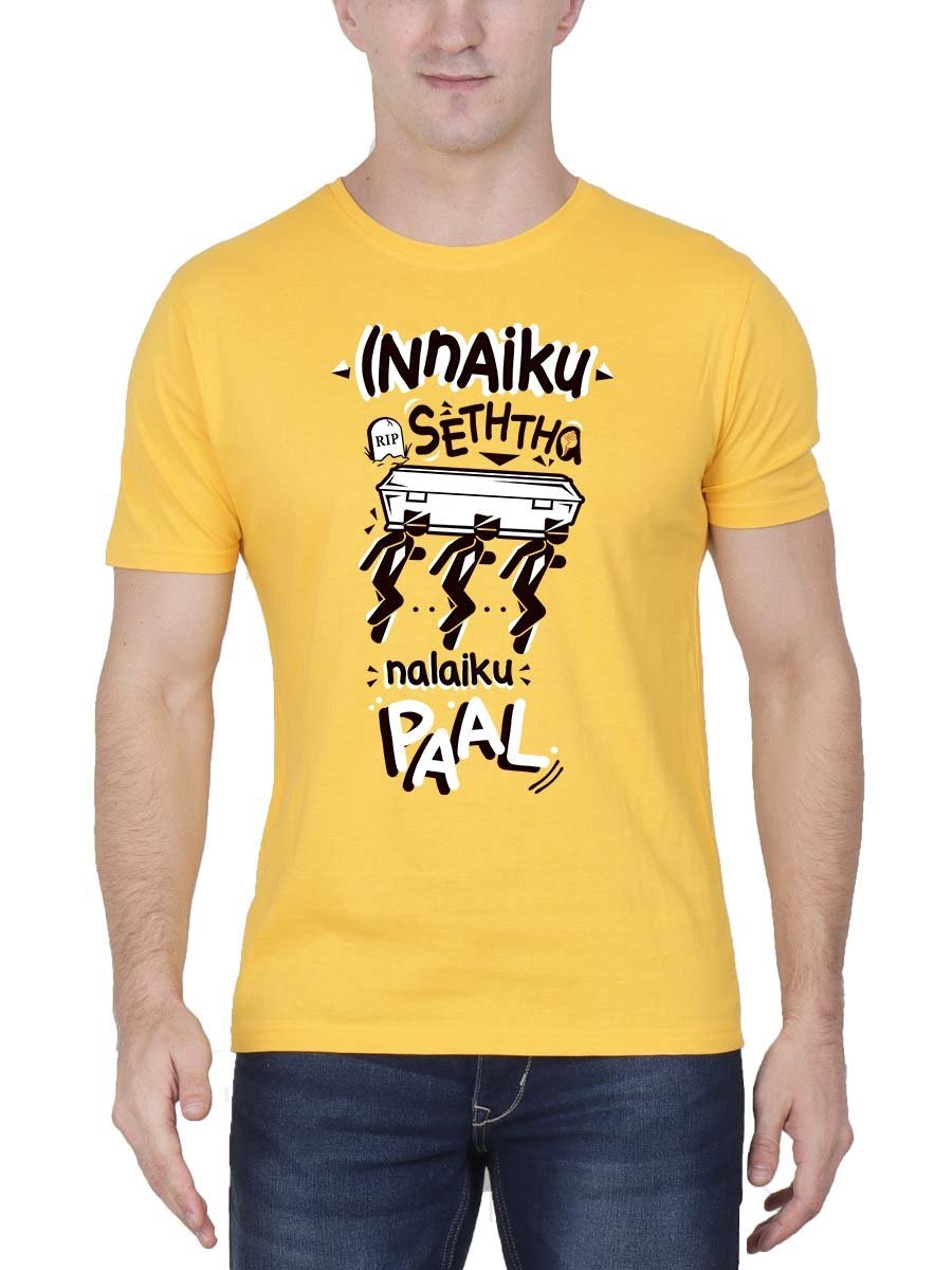 Innaiku Setha Nalaiku Paal Yellow T-Shirt