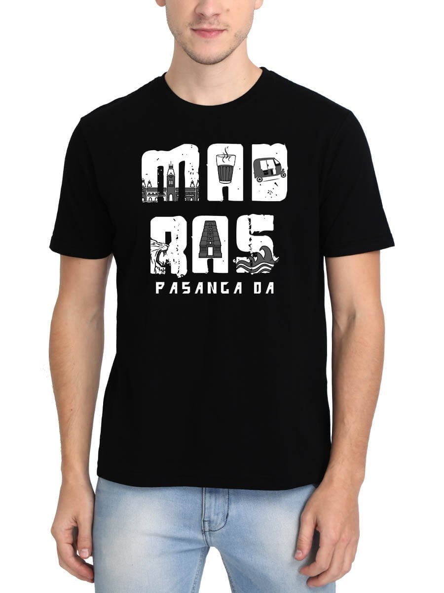 Madras Pasanga Da Black T-Shirt