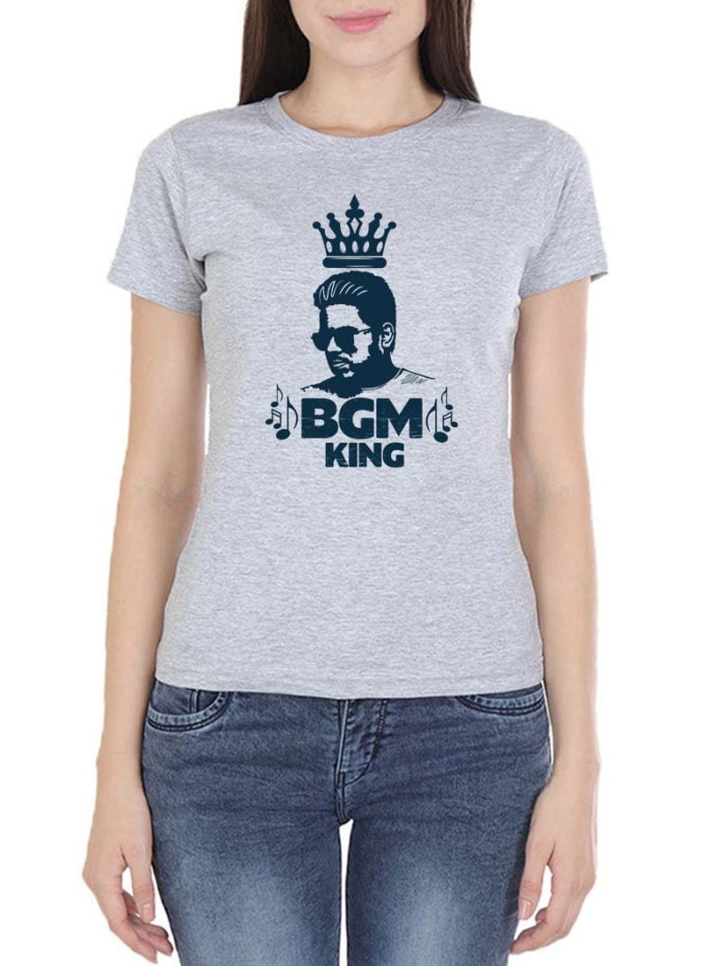 Bgm King Women Half Sleeve Grey Melange Yuvan T-Shirt