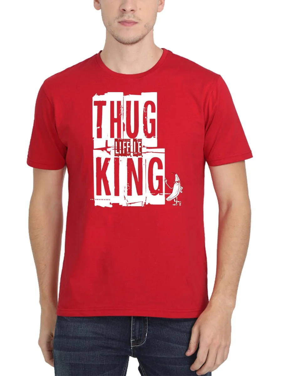 Thug Life La King SK Don - Red T-Shirt - Image 2
