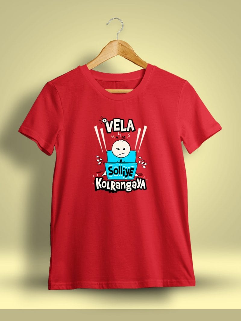 Vela Solliye Kolranga ya Red T-Shirt