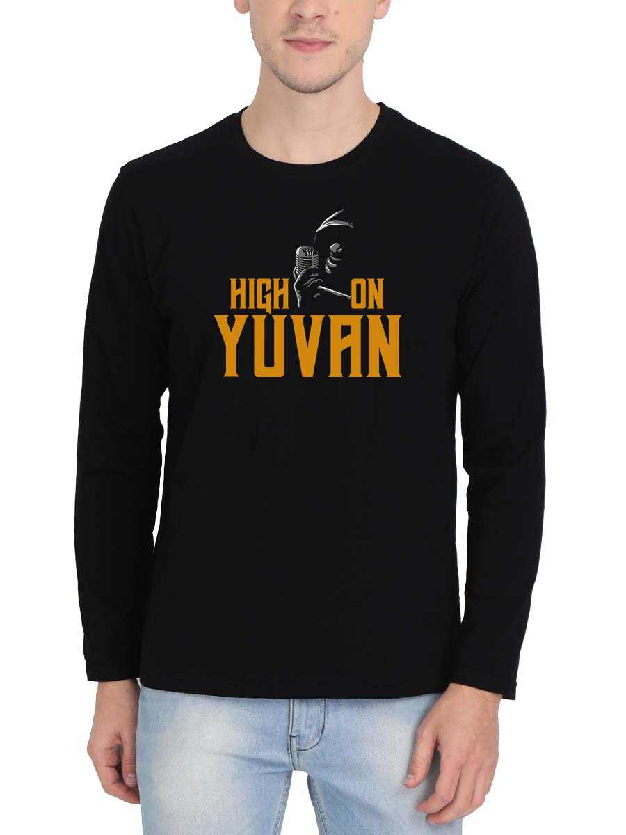 High On Yuvan - Yuvanism Men Full Sleeve Black Yuvan T-Shirt