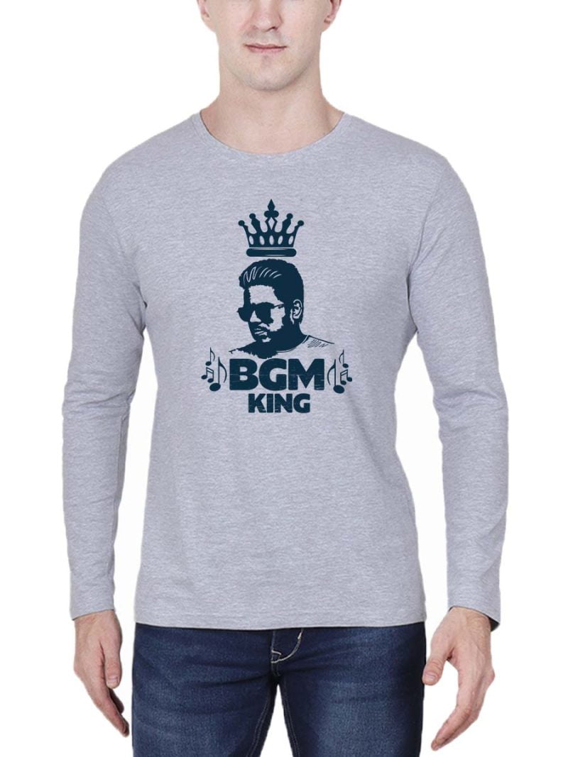 Bgm King Men Full Sleeve Grey Melange Yuvan T-Shirt