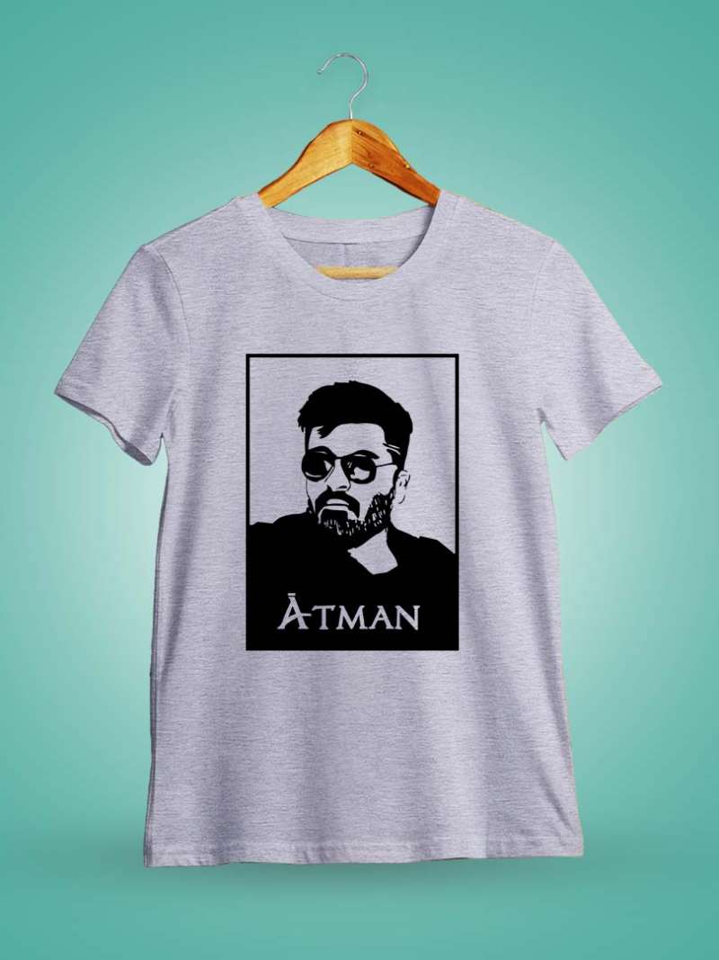 Atman Simbu Face - Grey Melange T-Shirt
