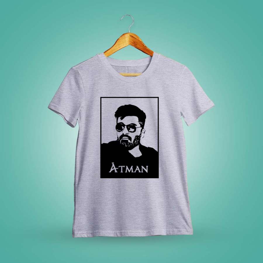 Atman Simbu Face - Grey Melange T-Shirt