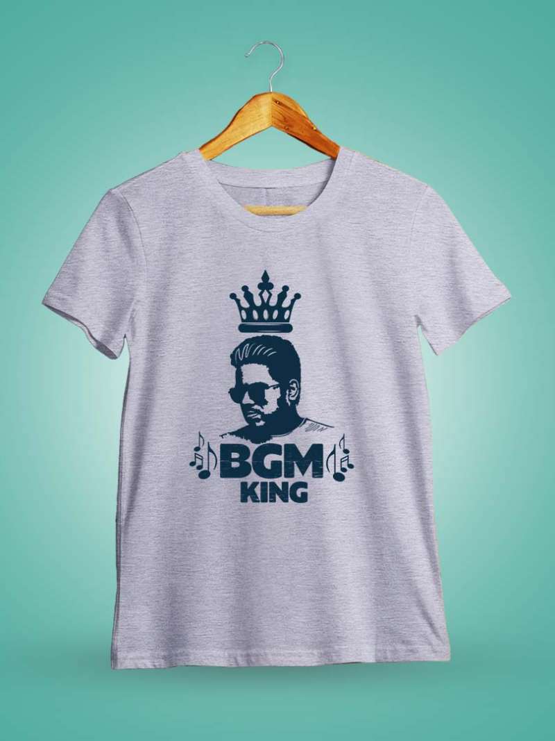 Bgm King Men Half Sleeve Grey Melange Yuvan T-Shirt
