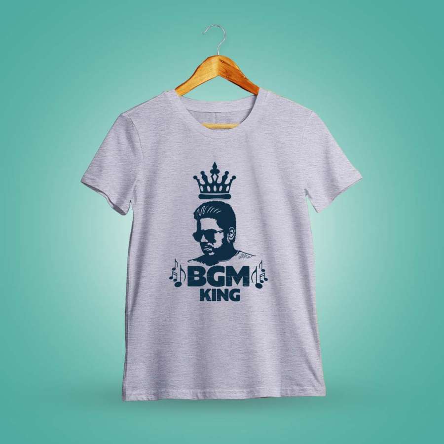 Bgm King Men Half Sleeve Grey Melange Yuvan T-Shirt