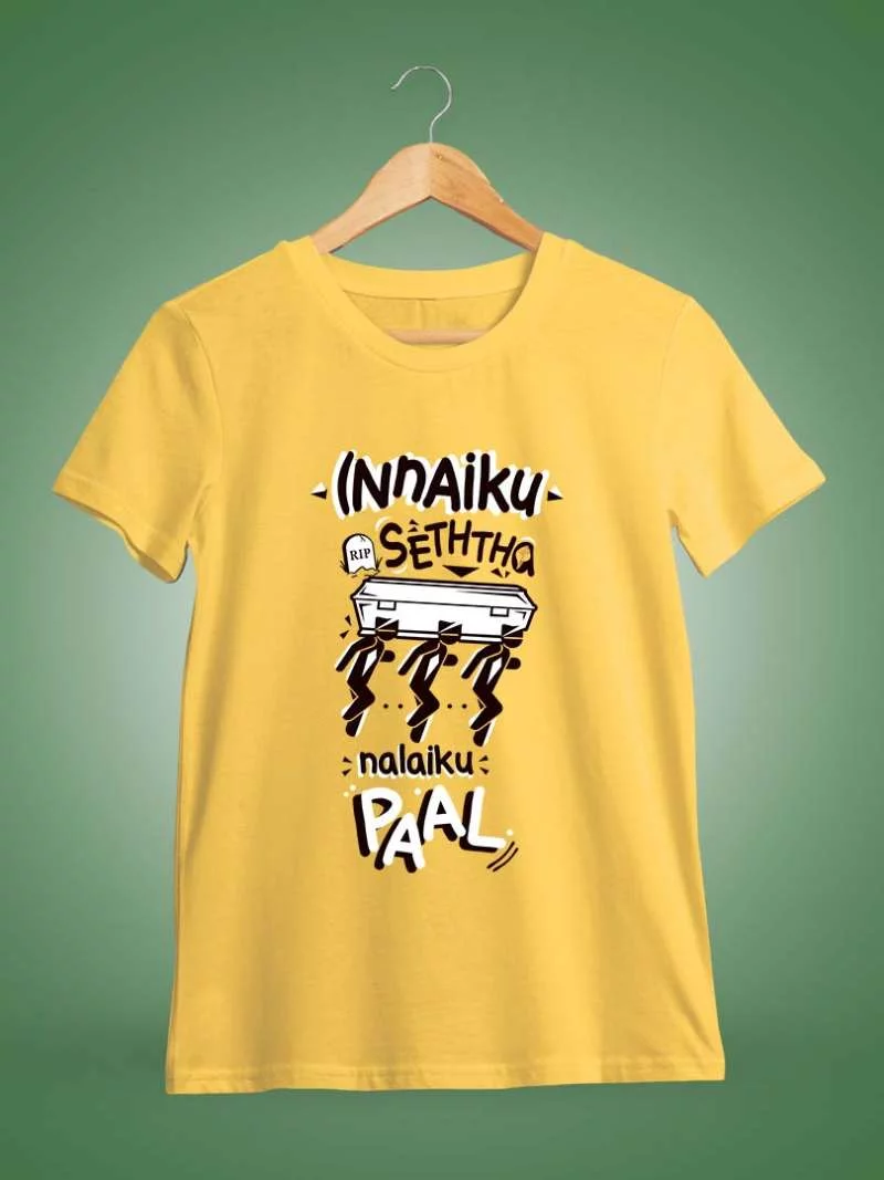 Innaiku Setha Nalaiku Paal Yellow T-Shirt