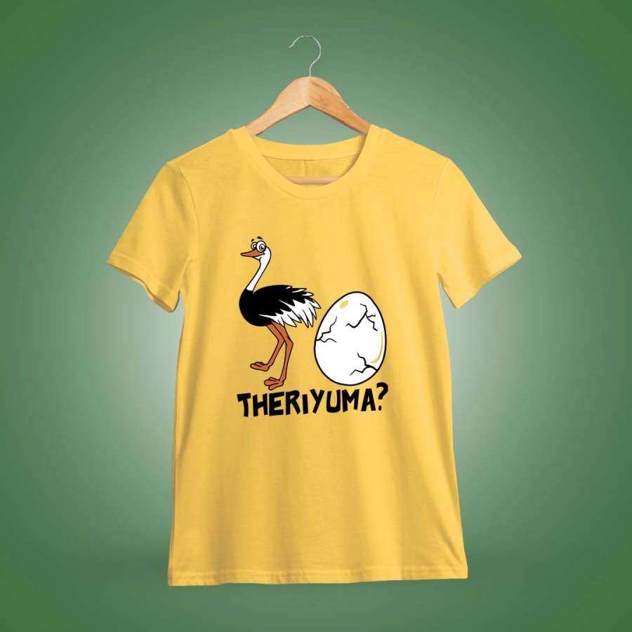 Ostrich Mutta Theriyuma Yellow T-Shirt