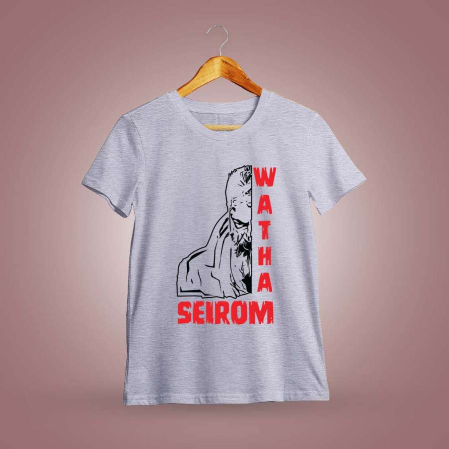 Watha Seirom Face Men Half Sleeve Grey Melange Ajith T Shirt