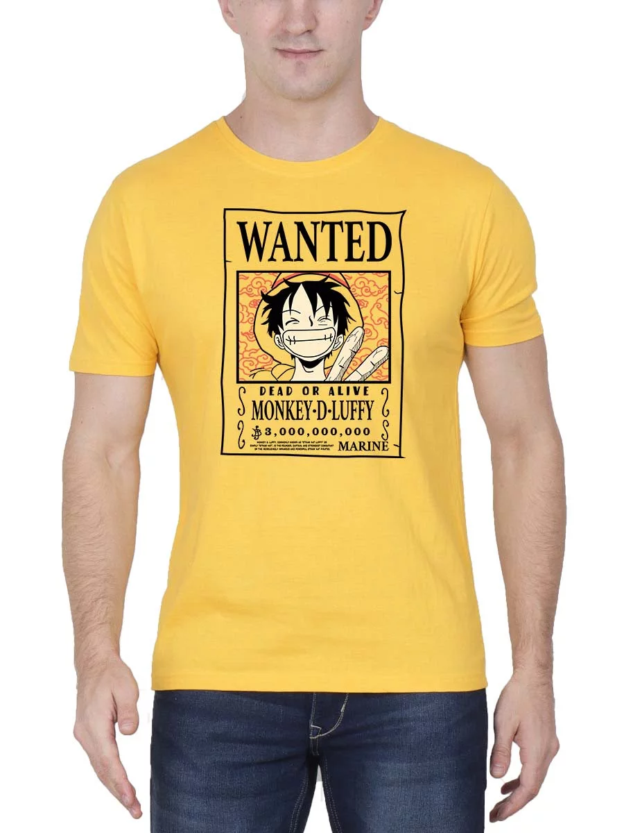 Wanted Anime Luffy T-Shirt - Image 2