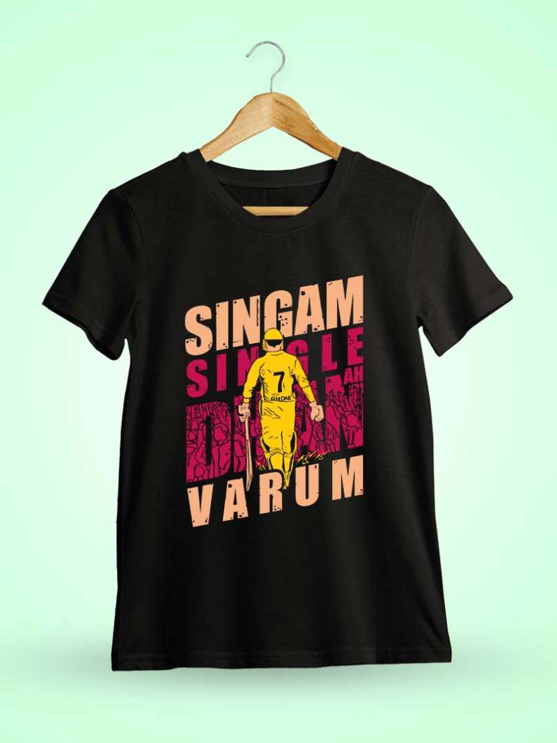 Singam Single Ah Dhan Varum Dhoni T-Shirt