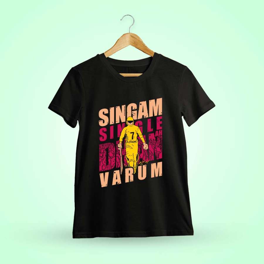 Singam Single Ah Dhan Varum Dhoni T-Shirt
