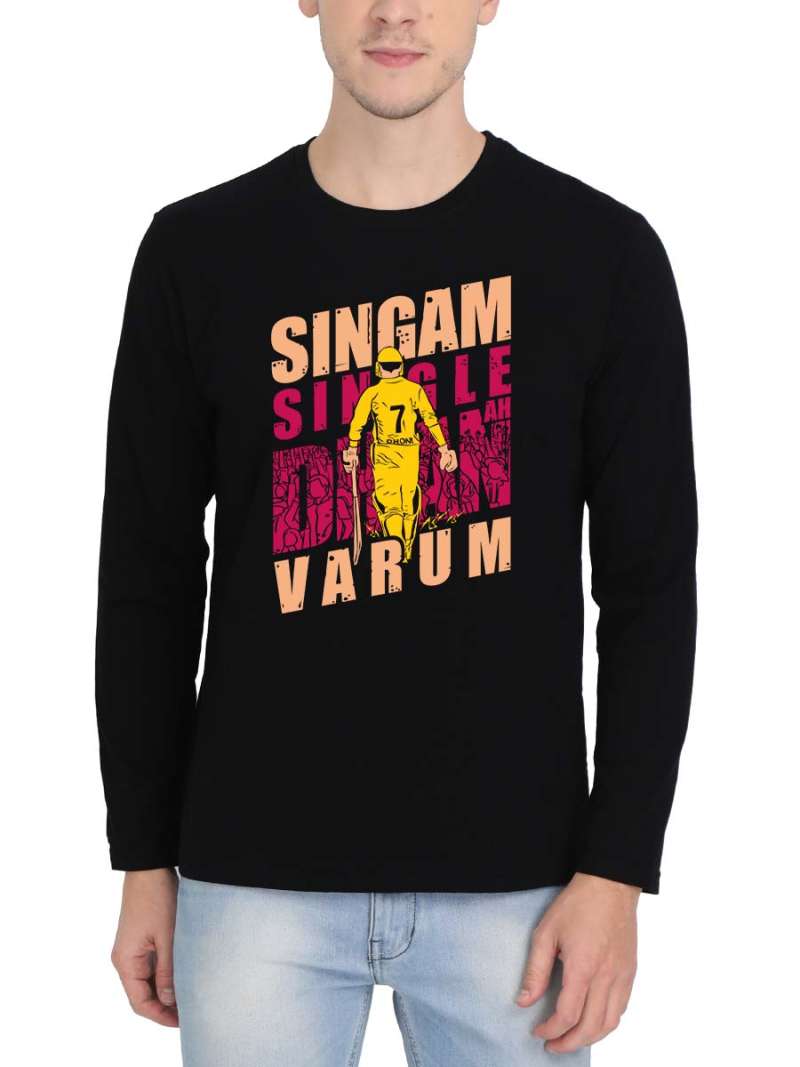 Singam Single Ah Dhan Varum Dhoni T-Shirt