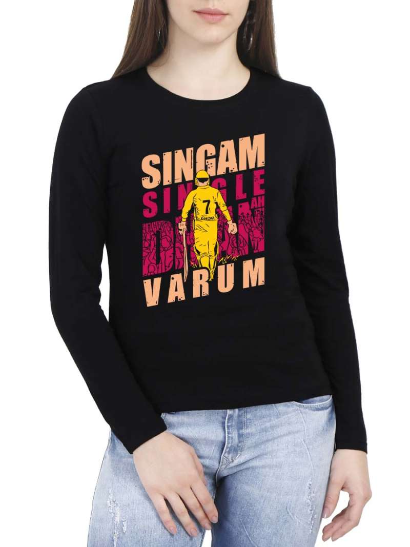 Singam Single Ah Dhan Varum Dhoni T-Shirt
