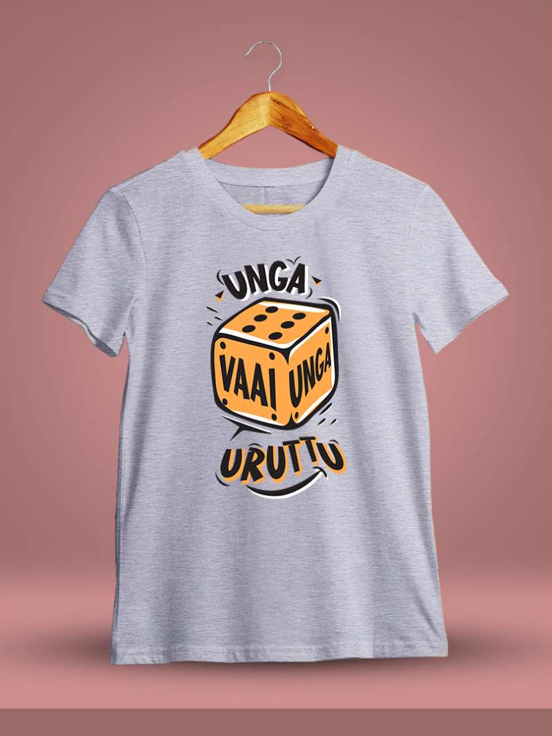 Unga Vaai Unga Uruttu Grey Melange T-Shirt