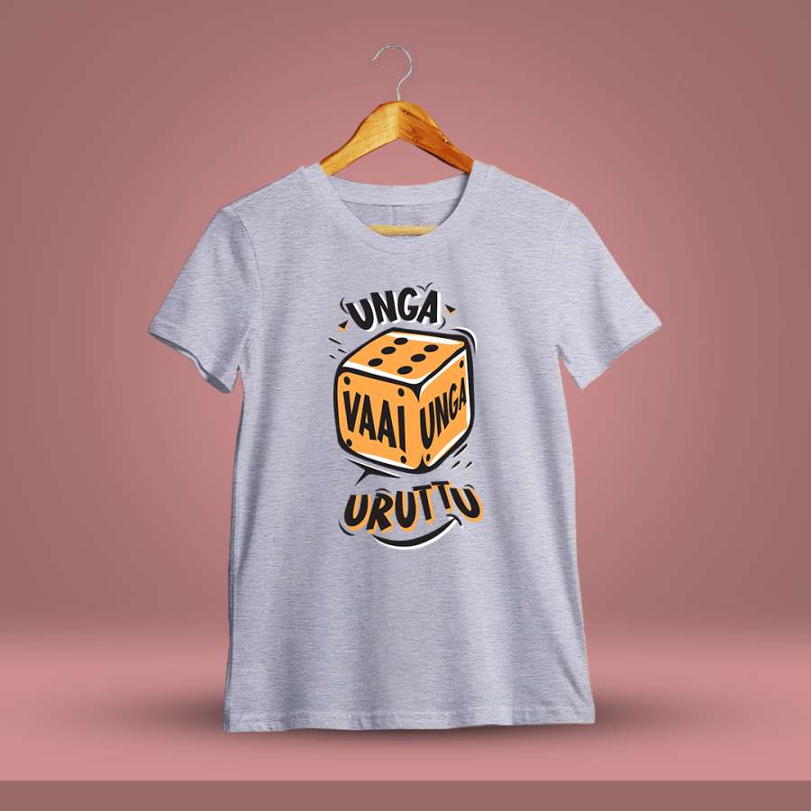 Unga Vaai Unga Uruttu Grey Melange T-Shirt