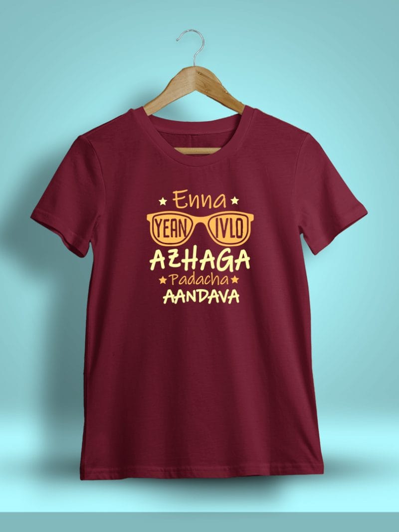 Enna Yen Ivlo Azhaga Padacha Aandava Vadivelu T-Shirt For Men - Half Sleeve