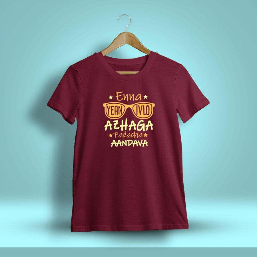 Enna Yen Ivlo Azhaga Padacha Aandava Vadivelu T-Shirt For Men - Half Sleeve