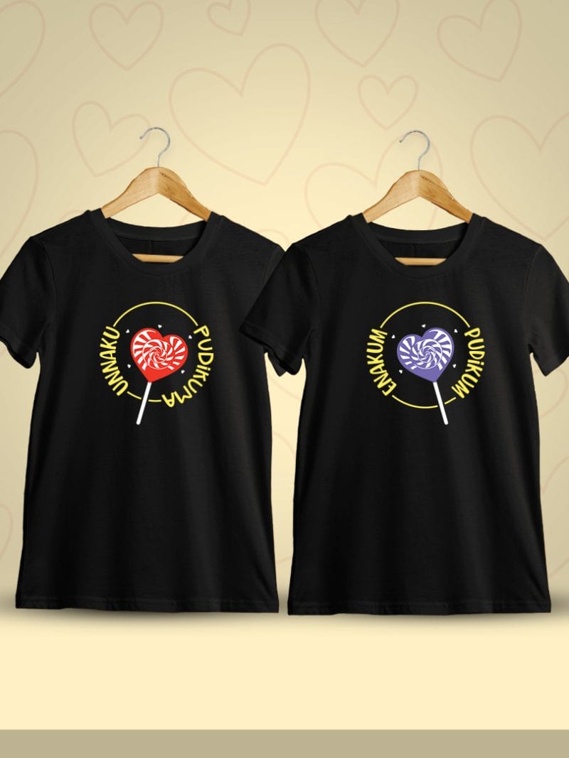 Unaku Pudikuma Enakum Pudikum Tamil Couple T-Shirt