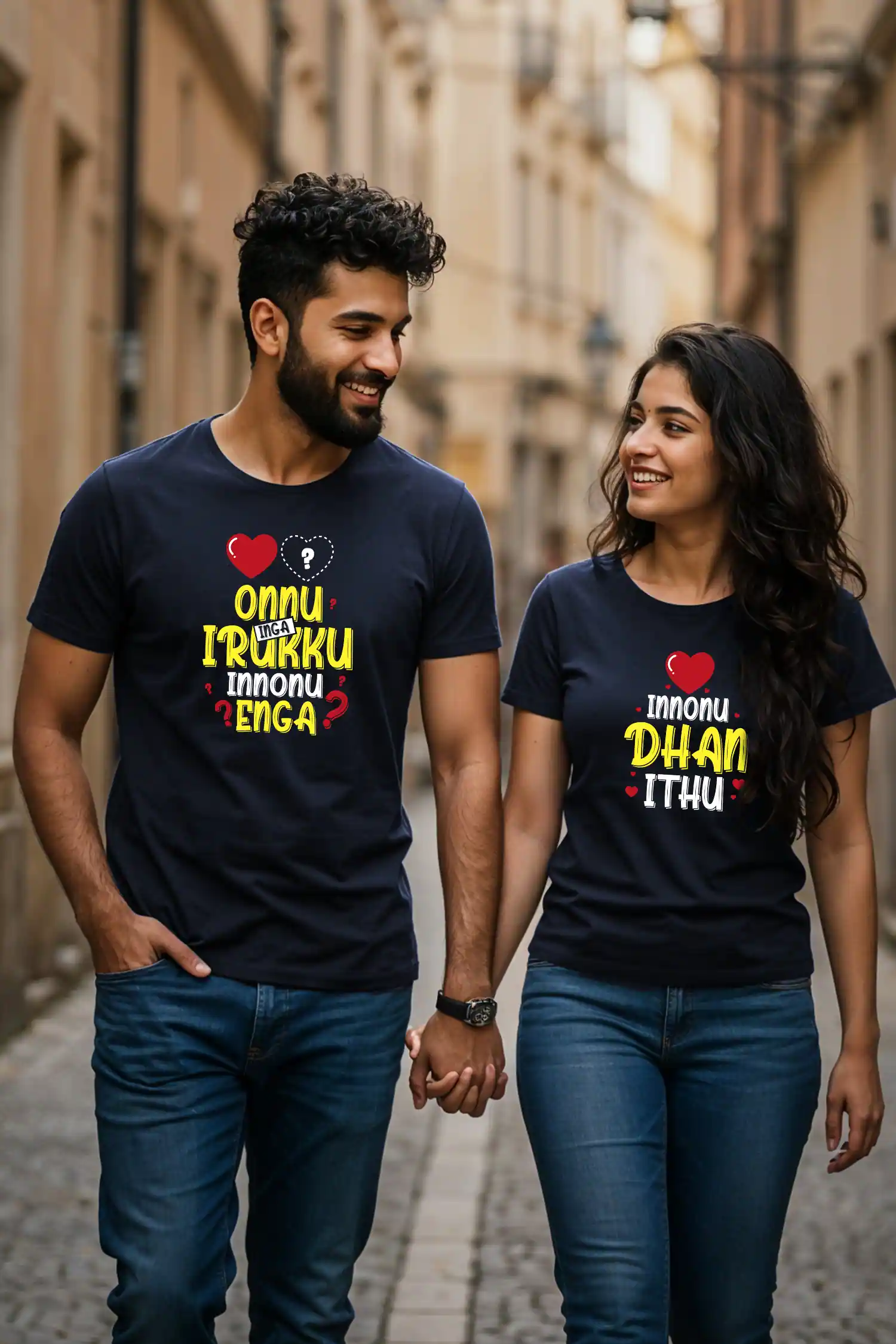 onnu inga iruku Innonu enga couple tshirt tamil